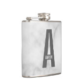 Modernes Personalisiertes Fettmonogramm und Name Flachmann (Rechts)