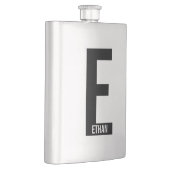 Modernes Personalisiertes Fettmonogramm und Name Flachmann (Rechts)
