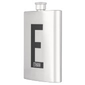 Modernes Personalisiertes Fettmonogramm und Name Flachmann (Links)