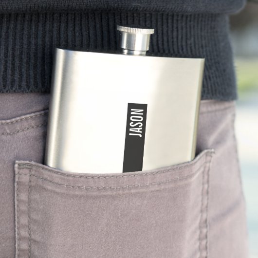 Modernes Personalisiertes Fettmonogramm und Name Flachmann (Beispiel)