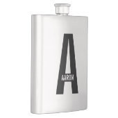 Modernes Personalisiertes Fettmonogramm und Name Flachmann (Rechts)