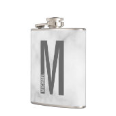 Modernes Personalisiertes Fettmonogramm und Name Flachmann (Links)