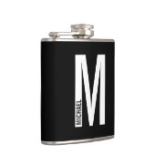 Modernes Personalisiertes Fettmonogramm und Name Flachmann (Rechts)