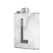 Modernes Personalisiertes Fettmonogramm und Name Flachmann (Links)