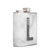 Modernes Personalisiertes Fettmonogramm und Name Flachmann (Rechts)
