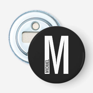 Modernes Personalisiertes Fettmonogramm und Name Flaschenöffner