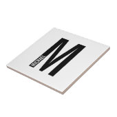 Modernes Personalisiertes Fettmonogramm und Name Fliese (Seite)