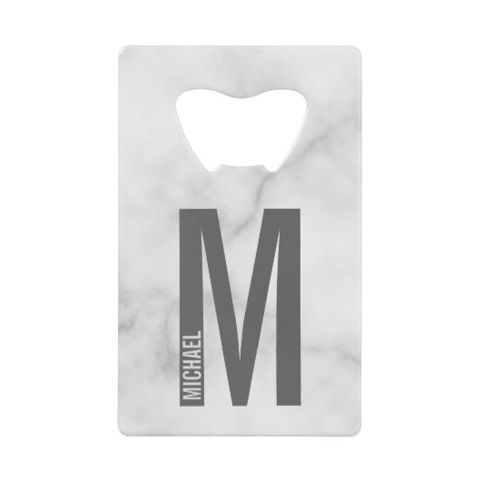 Modernes Personalisiertes Fettmonogramm und Name Geldbeutel Flaschenöffner (Vorderseite)