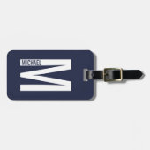 Modernes Personalisiertes Fettmonogramm und Name Gepäckanhänger (Vorderseite horizontal)