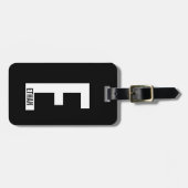 Modernes Personalisiertes Fettmonogramm und Name Gepäckanhänger (Vorderseite horizontal)