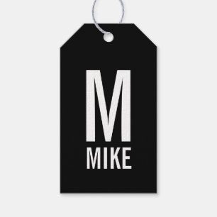 Modernes Personalisiertes Fettmonogramm und Name Geschenkanhänger