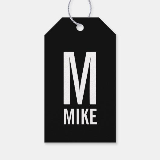 Modernes Personalisiertes Fettmonogramm und Name Geschenkanhänger (Vorderseite)