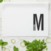 Modernes Personalisiertes Fettmonogramm und Name Geschirrtuch (Gefaltet)