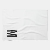 Modernes Personalisiertes Fettmonogramm und Name Geschirrtuch (Horizontal)