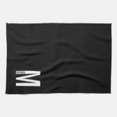Modernes Personalisiertes Fettmonogramm und Name Geschirrtuch (Horizontal)