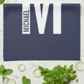 Modernes Personalisiertes Fettmonogramm und Name Geschirrtuch (Gefaltet)