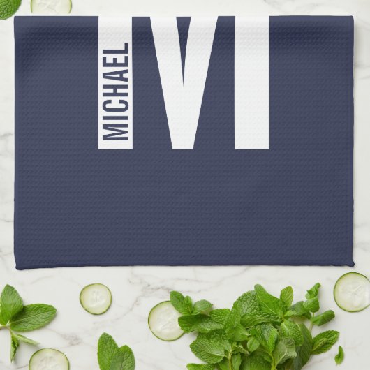 Modernes Personalisiertes Fettmonogramm und Name Geschirrtuch (Gefaltet)