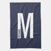 Modernes Personalisiertes Fettmonogramm und Name Geschirrtuch (Vertikal)