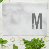 Modernes Personalisiertes Fettmonogramm und Name Geschirrtuch (Gefaltet)