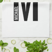 Modernes Personalisiertes Fettmonogramm und Name Geschirrtuch (Gefaltet)