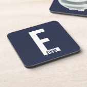 Modernes Personalisiertes Fettmonogramm und Name Getränkeuntersetzer (Linke Seite)