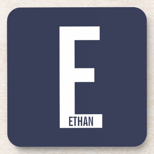 Modernes Personalisiertes Fettmonogramm und Name Getränkeuntersetzer (Vorderseite)