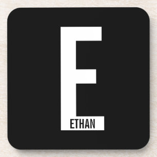 Modernes Personalisiertes Fettmonogramm und Name Getränkeuntersetzer