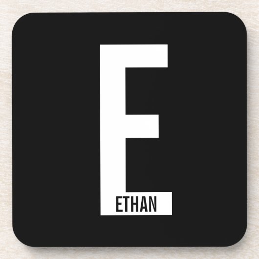 Modernes Personalisiertes Fettmonogramm und Name Getränkeuntersetzer (Vorderseite)