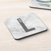 Modernes Personalisiertes Fettmonogramm und Name Getränkeuntersetzer (Linke Seite)