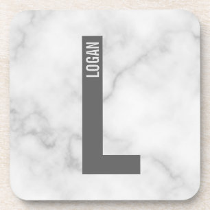 Modernes Personalisiertes Fettmonogramm und Name Getränkeuntersetzer