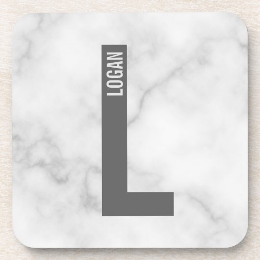 Modernes Personalisiertes Fettmonogramm und Name Getränkeuntersetzer (Vorderseite)