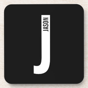 Modernes Personalisiertes Fettmonogramm und Name Getränkeuntersetzer