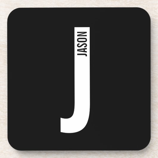 Modernes Personalisiertes Fettmonogramm und Name Getränkeuntersetzer (Vorderseite)