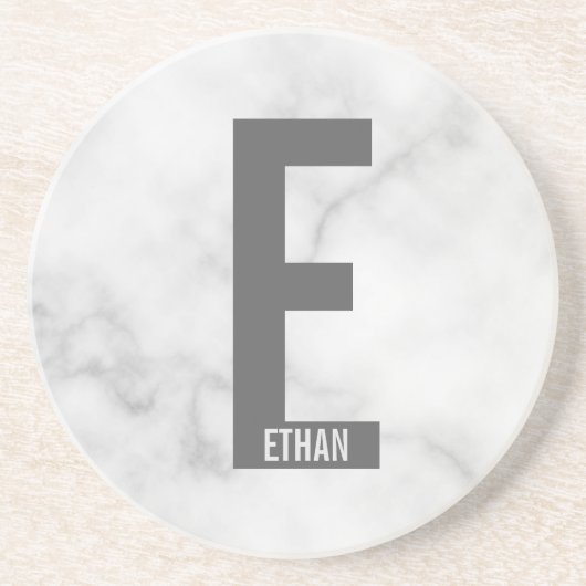 Modernes Personalisiertes Fettmonogramm und Name Getränkeuntersetzer (Vorne)