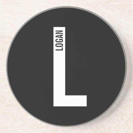 Modernes Personalisiertes Fettmonogramm und Name Getränkeuntersetzer (Vorne)