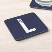 Modernes Personalisiertes Fettmonogramm und Name Getränkeuntersetzer (Linke Seite)