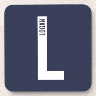 Modernes Personalisiertes Fettmonogramm und Name Getränkeuntersetzer