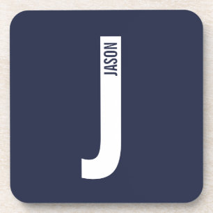 Modernes Personalisiertes Fettmonogramm und Name Getränkeuntersetzer