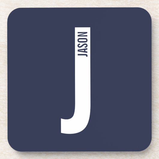 Modernes Personalisiertes Fettmonogramm und Name Getränkeuntersetzer (Vorderseite)