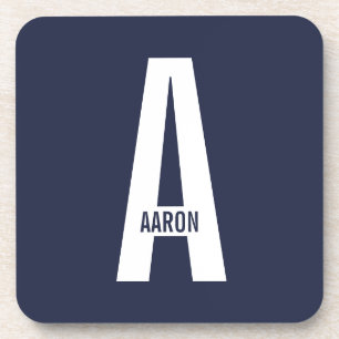 Modernes Personalisiertes Fettmonogramm und Name Getränkeuntersetzer