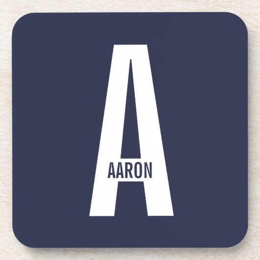 Modernes Personalisiertes Fettmonogramm und Name Getränkeuntersetzer (Vorderseite)