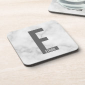 Modernes Personalisiertes Fettmonogramm und Name Getränkeuntersetzer (Linke Seite)