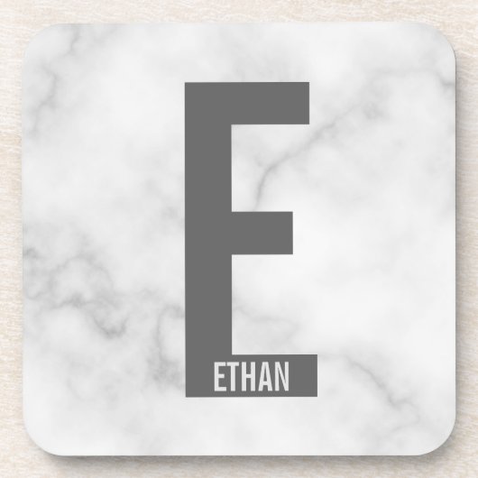 Modernes Personalisiertes Fettmonogramm und Name Getränkeuntersetzer (Vorderseite)