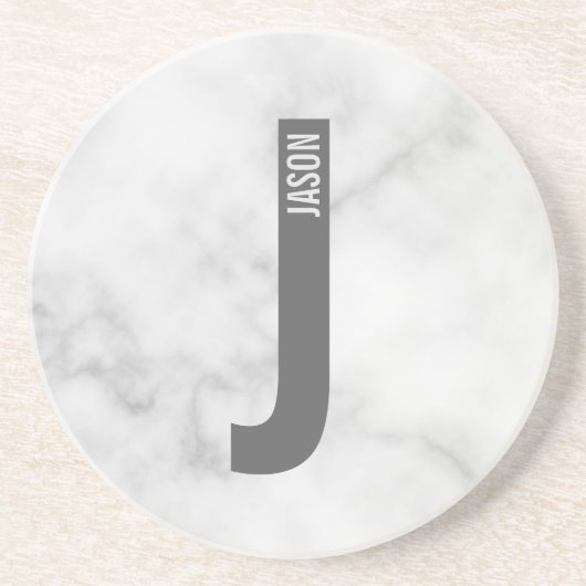 Modernes Personalisiertes Fettmonogramm und Name Getränkeuntersetzer (Vorne)