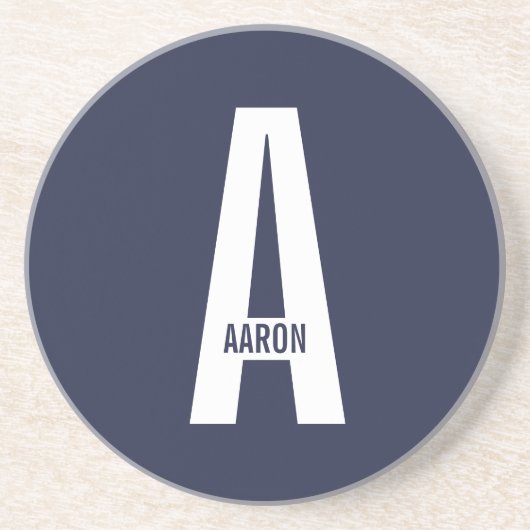 Modernes Personalisiertes Fettmonogramm und Name Getränkeuntersetzer (Vorne)