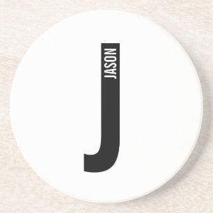 Modernes Personalisiertes Fettmonogramm und Name Getränkeuntersetzer