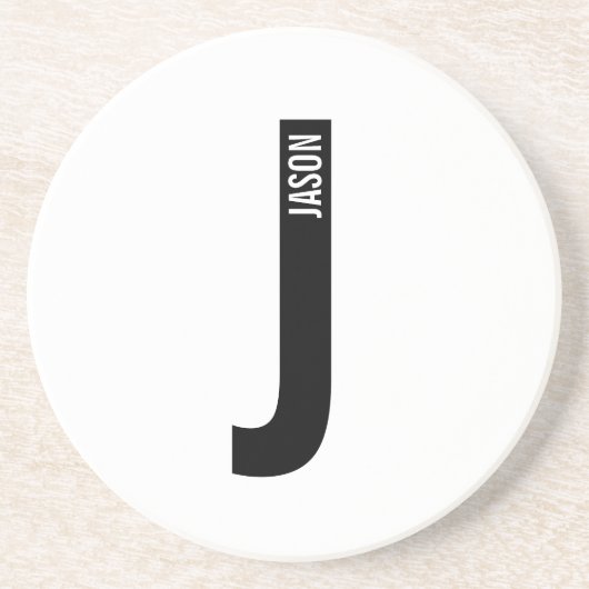 Modernes Personalisiertes Fettmonogramm und Name Getränkeuntersetzer (Vorne)
