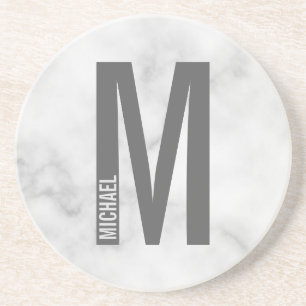 Modernes Personalisiertes Fettmonogramm und Name Getränkeuntersetzer
