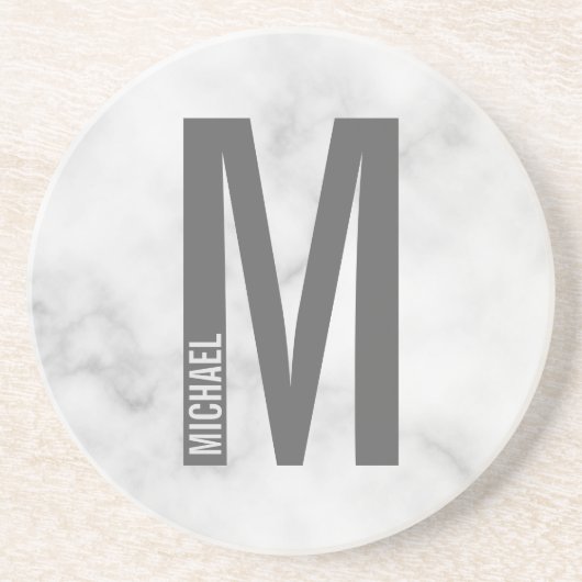 Modernes Personalisiertes Fettmonogramm und Name Getränkeuntersetzer (Vorne)