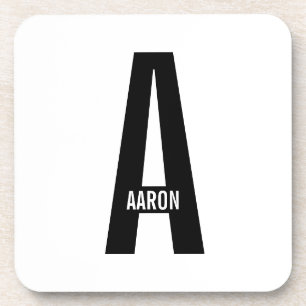 Modernes Personalisiertes Fettmonogramm und Name Getränkeuntersetzer